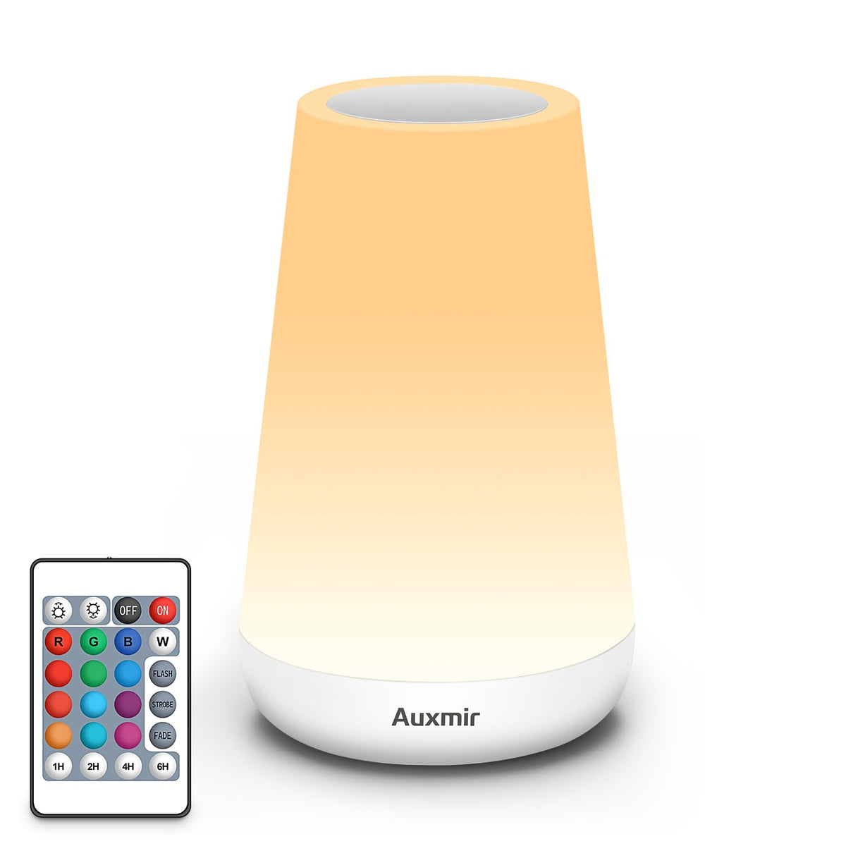 Auxmir night light showing 360-degree touch control and quick color changes
