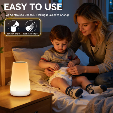 Auxmir night light in portable rechargeable setup for bedside use