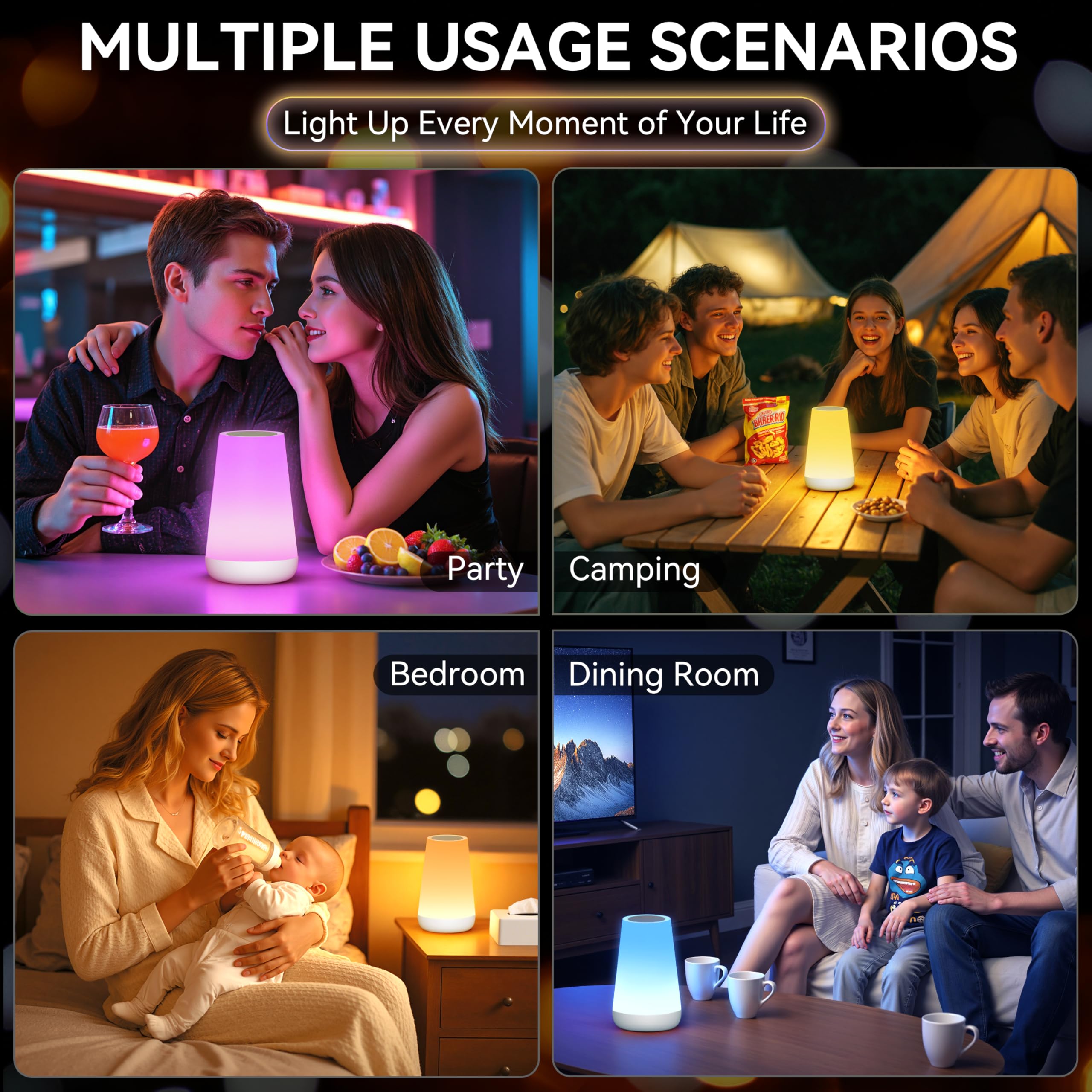 Auxmir night light providing a soft glow for a cozy bedroom