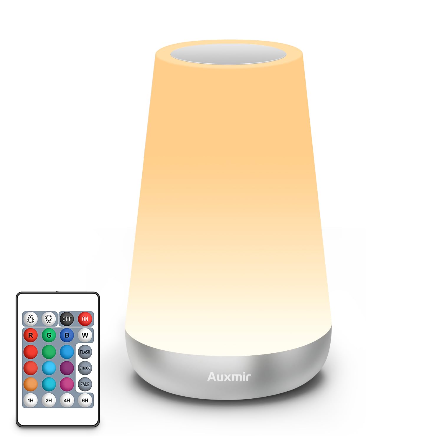 Auxmir night light showing the 360° top touch panel for easy color changes.