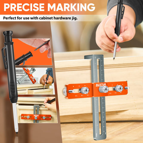 AUXTUR cabinet shims stabilize drilling on recessed fronts for accuracy