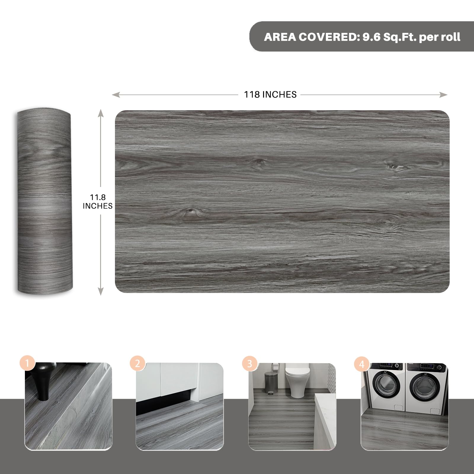 auxua waterproof self-adhesive layer protects floors from spills.