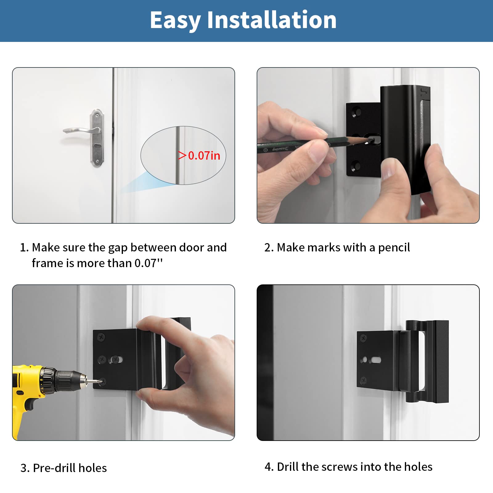 Auzev child-proof spring-loaded lock mounted inside a door