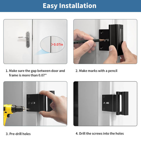 Auzev child-proof spring-loaded lock mounted inside a door