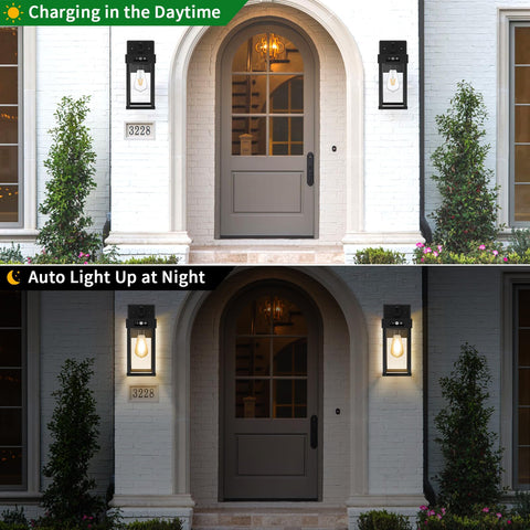 Auzev large black wall light ideal for porch and backyard illumination.