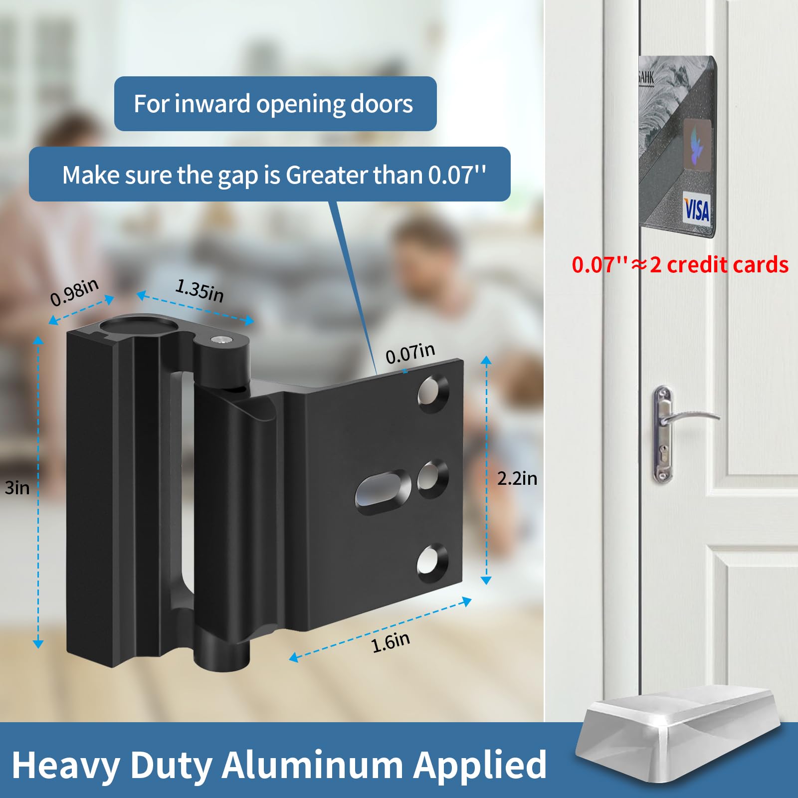 Auzev soft rubber pad protects door surfaces during installation