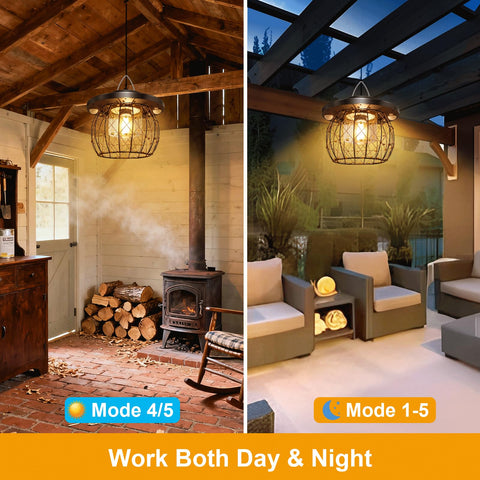 Auzev Solar Gazebo Light displaying warm, neutral, and daylight color temps