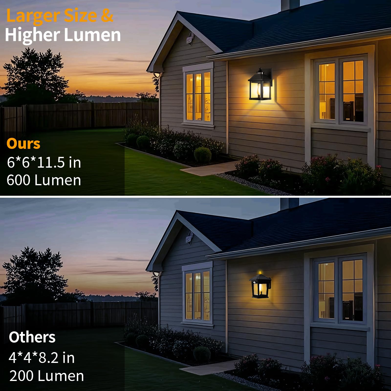 Auzev solar porch light with 3000K glow illuminating an entryway