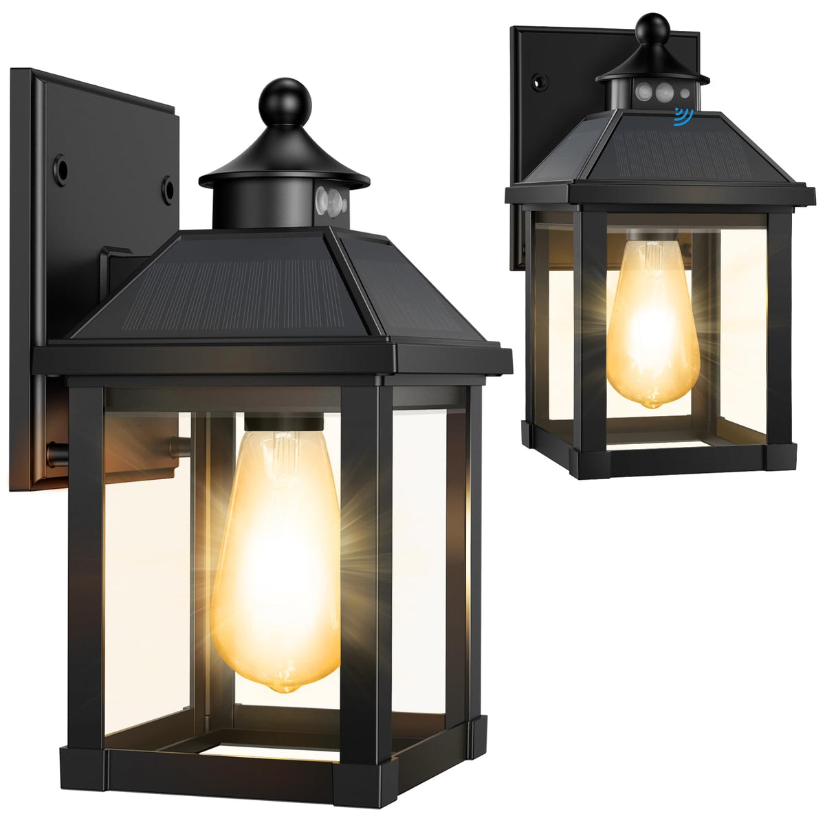 Auzev solar sconce wall-mount outdoor lighting for entryways.