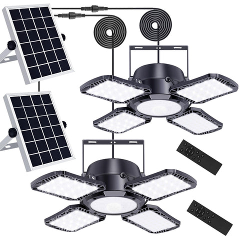 Auzev solar shed light with four-and-one-heads LED panel for wide-angle brightness