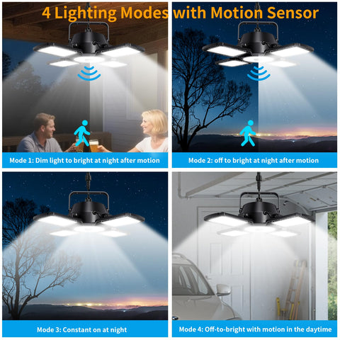 Auzev motion sensor lights when movement is detected.