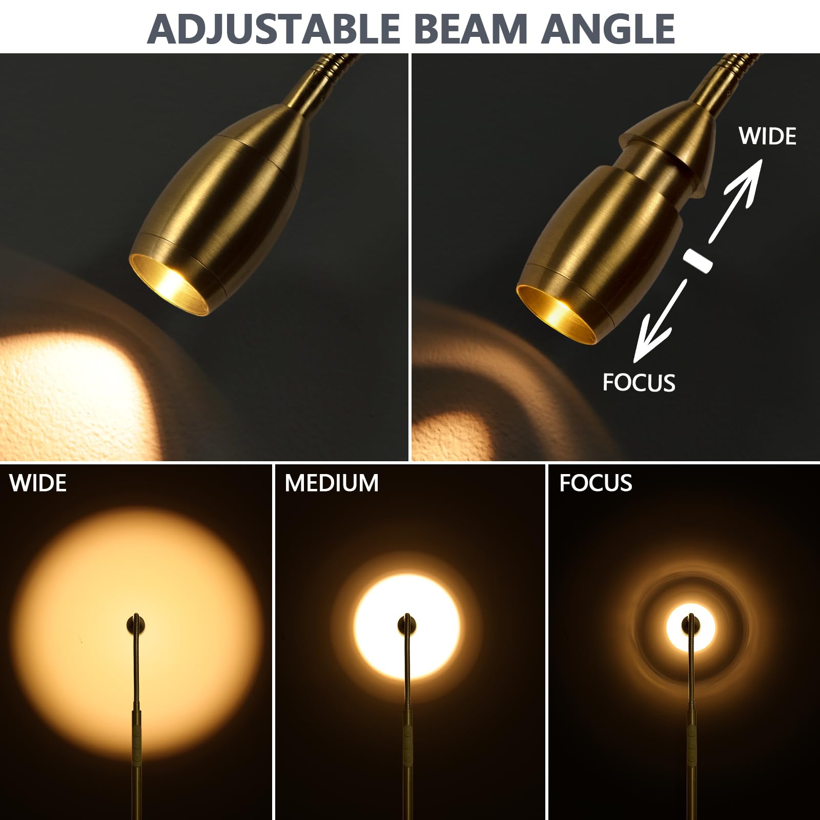 AUZONIMICS floor lamp with flexible gooseneck allows precise light direction