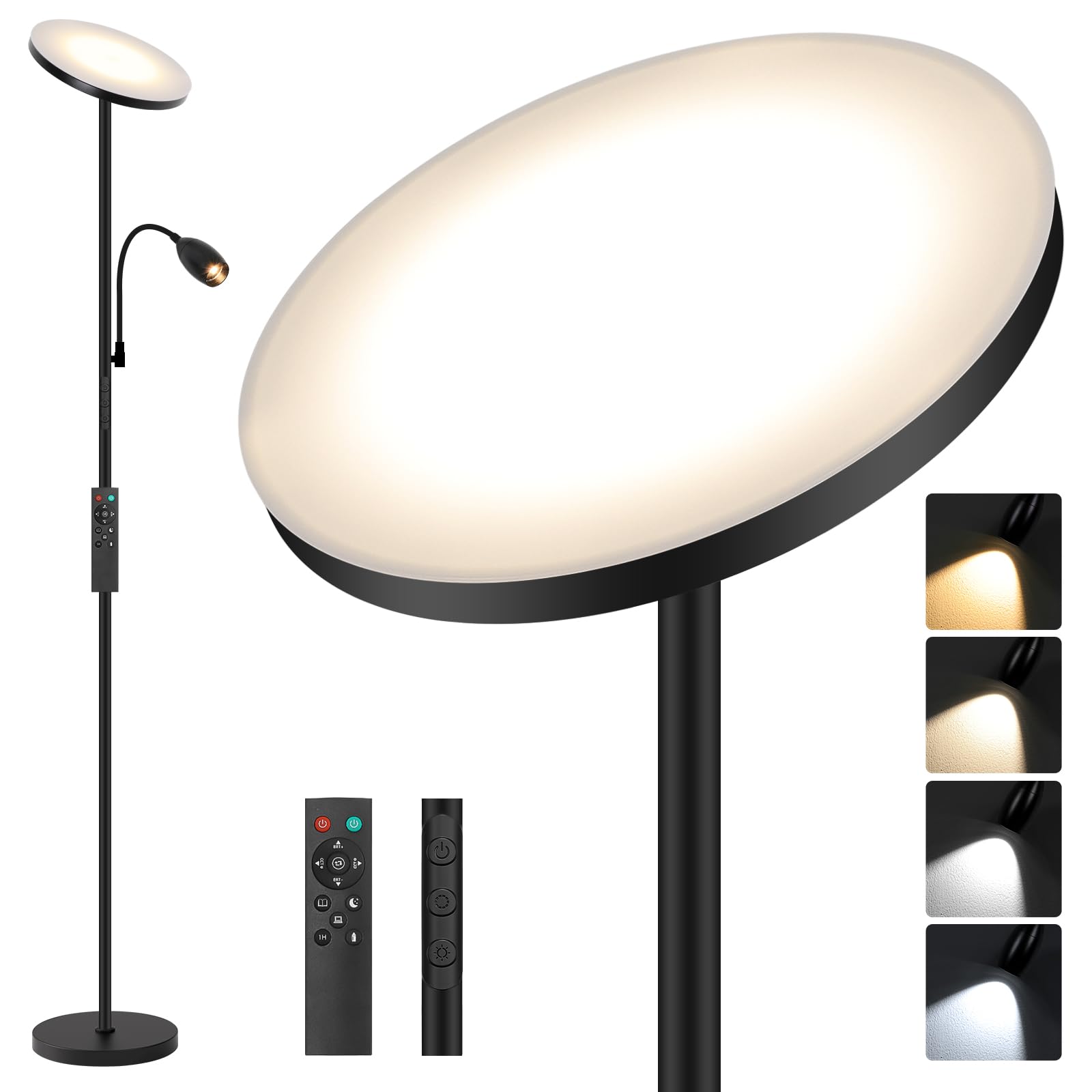 AUZONIMICS LED Torchiere overhead light for bright living room ambience