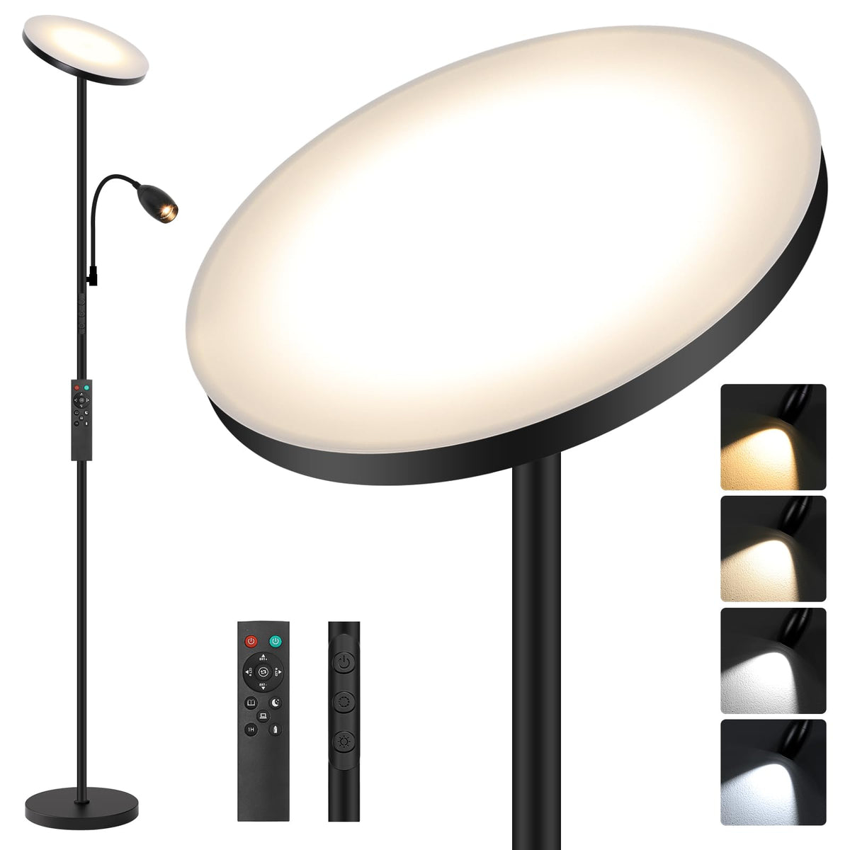 AUZONIMICS LED Torchiere overhead light for bright living room ambience