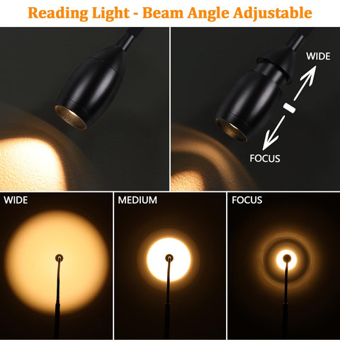 AUZONIMICS torchiere zoom feature adjusts beam from wide to focused