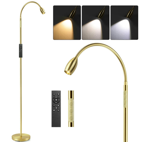 AUZONIMICS Reading Floor Lamp demonstrates 72-inch height for tall lighting in a living room.