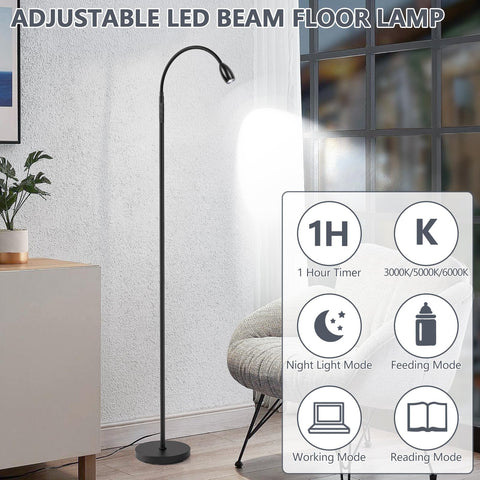 AUZONIMICS Reading Floor Lamp includes timer and memory for easy routines.