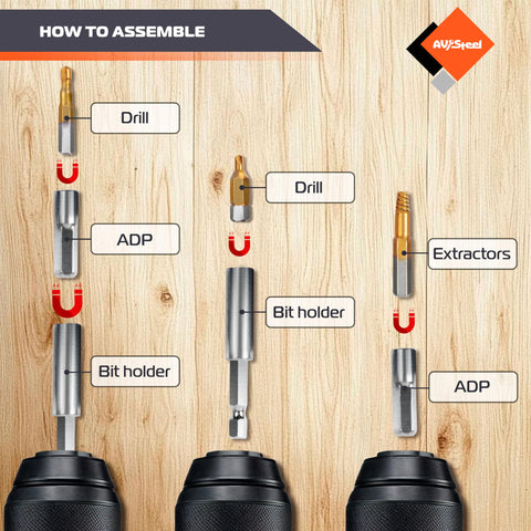 CR-MO material detail on AV Steel extractor tools