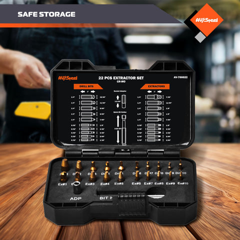 Warranty and 24/7 support icons on AV Steel packaging