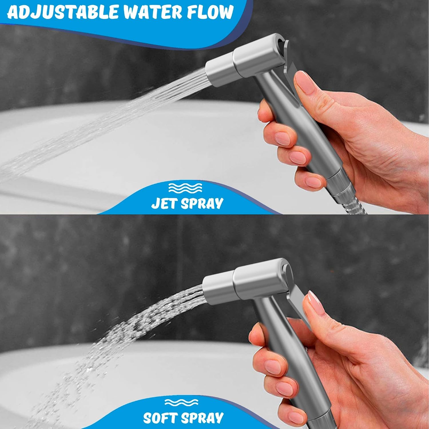 AVAbay adjustable-pressure sprayer enables gentle to strong rinsing for various tasks.