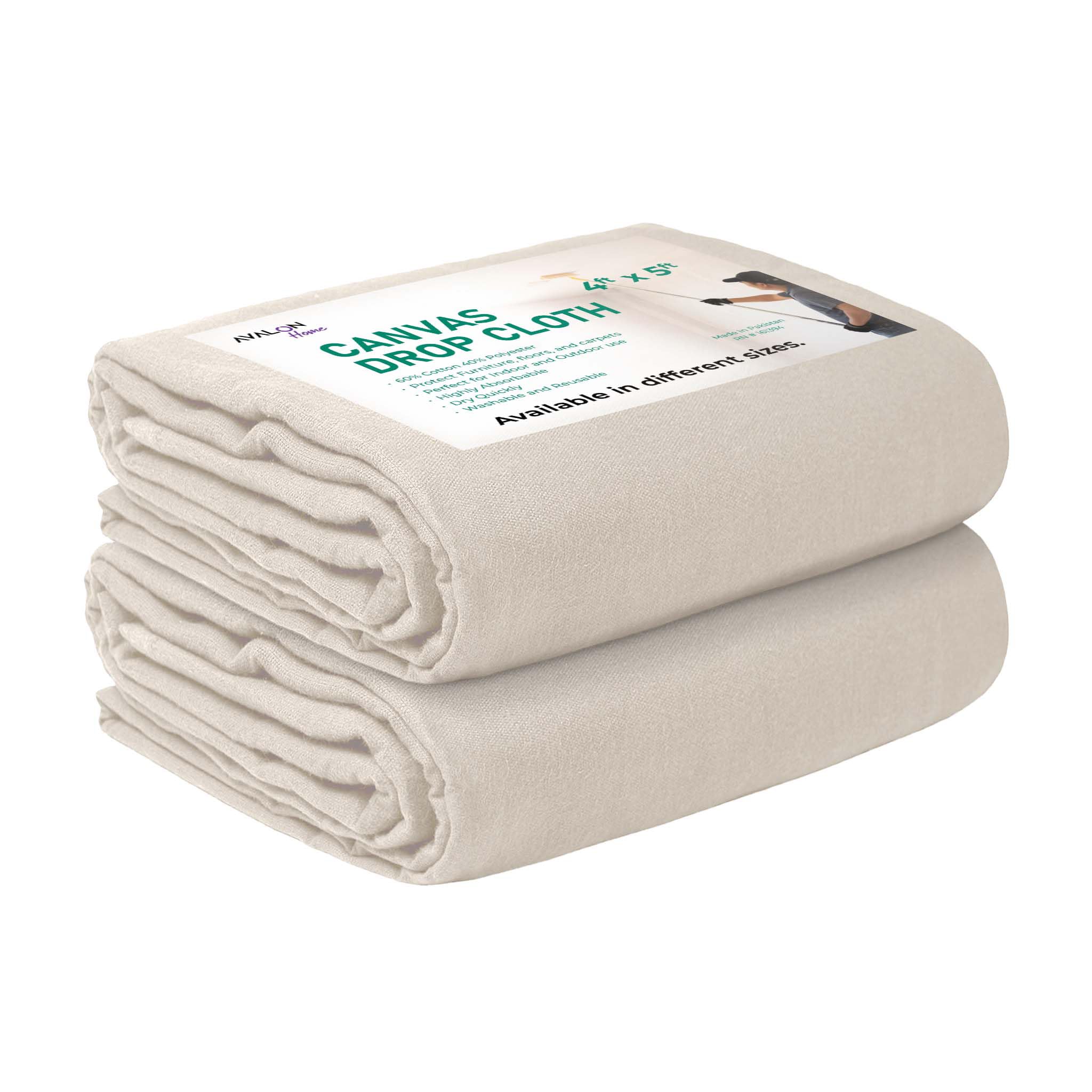 Avalon Home canvas drop cloths 4x5 protect floors during painting projects