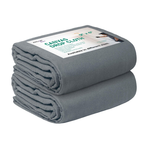 Avalon Home canvas drop cloth laid out on the floor to protect surfaces during painting