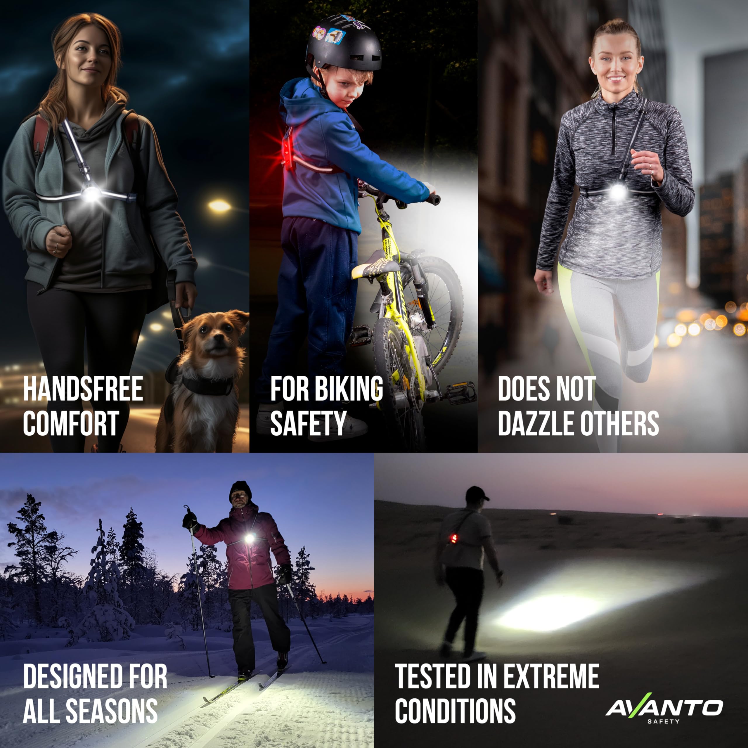 500 lumen SOLX1 Pro chest light output enhances night visibility.