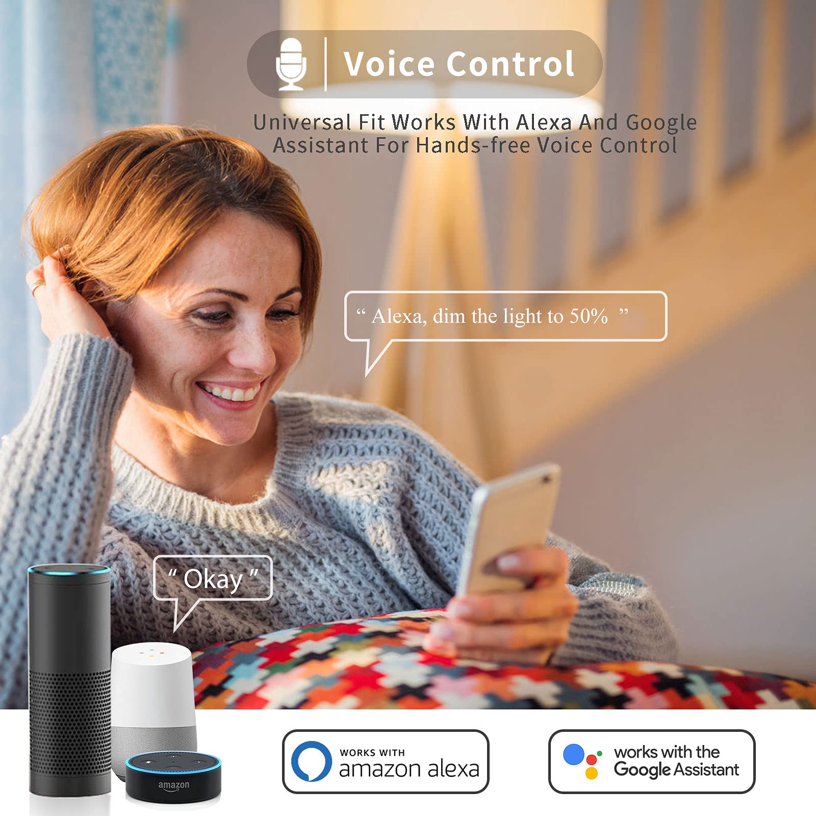 Avatar Controls GU10 color-changing bulb showing RGB options