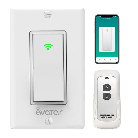 Avatar Controls smart switch front view enabling easy wall control and quick setup
