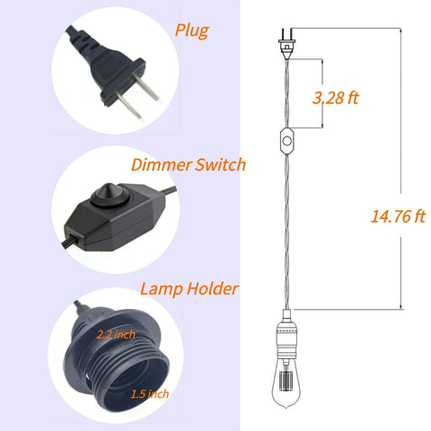 AVCITY plug-in hanging install enables portable lighting anywhere with a wall outlet.
