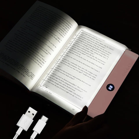 Aveki book light clip-on for hands-free night reading with gentle brightness.