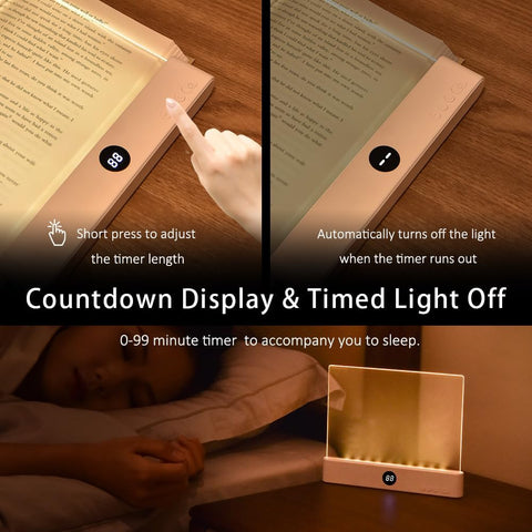 Aveki flat-panel reading light highlights pages clearly with minimal eye strain.