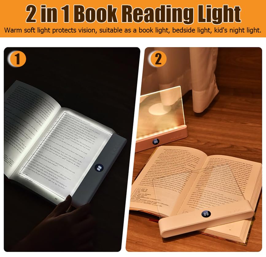 Aveki rechargeable battery book light lasting over 20 hours per charge.