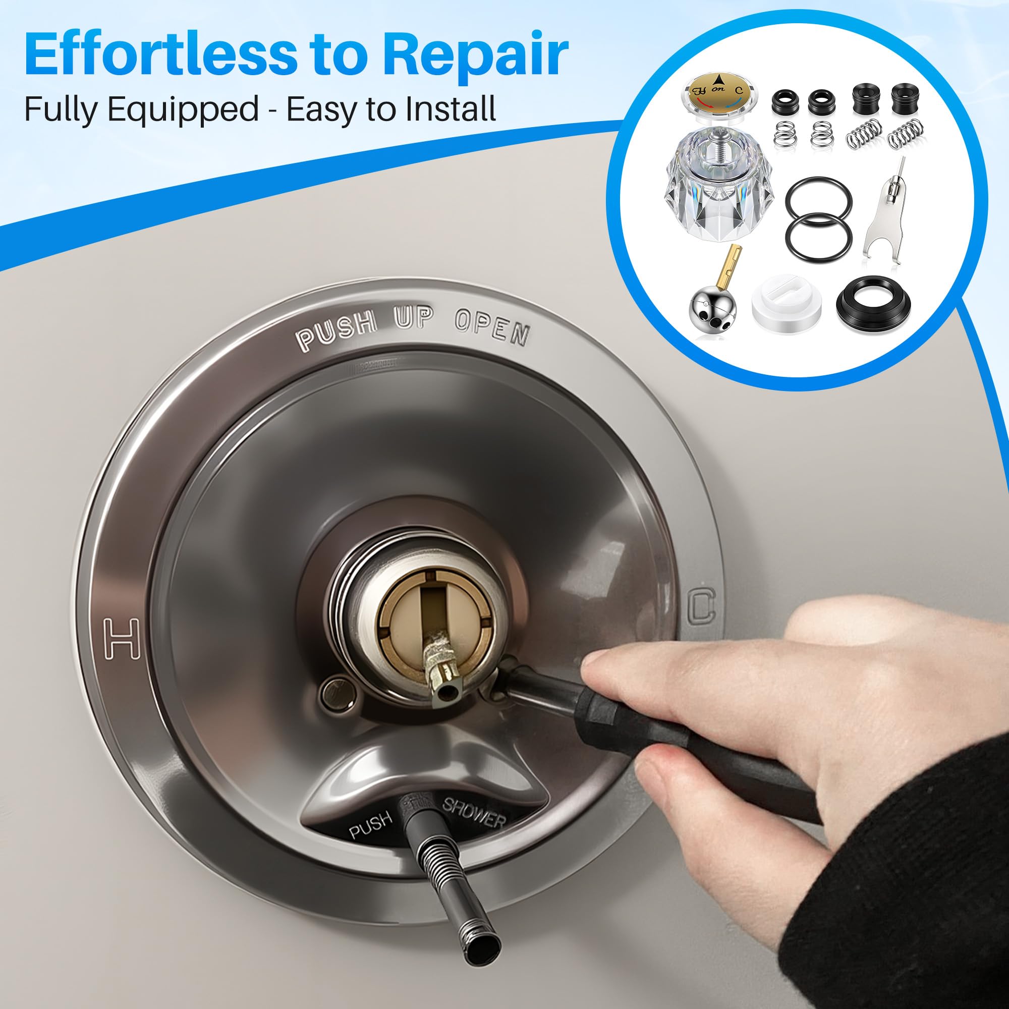 Shower valve wrench included in Avenuebool kit for easy installation