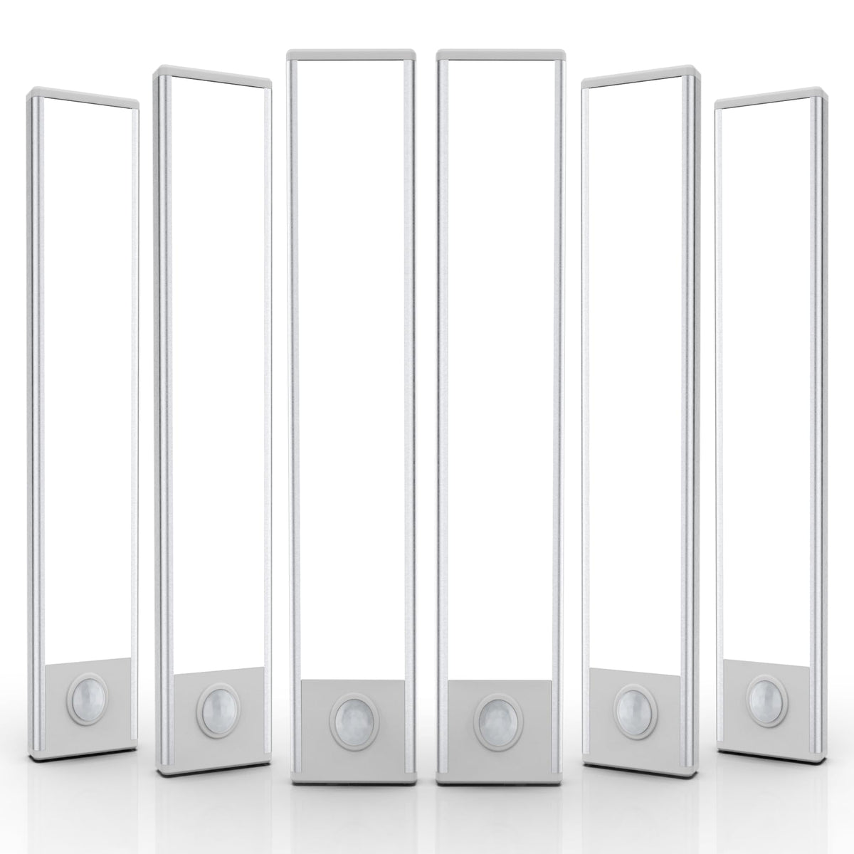 AVEVA 50-LED motion sensor under-cabinet lights illuminate kitchen spaces.