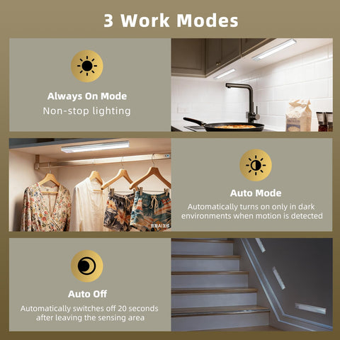 AVEVA dimmable 40-LED under-cabinet light with fade-in glow for task lighting