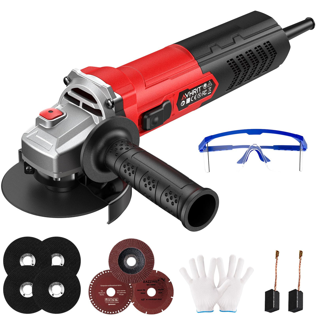 Avhrit angle grinder compact design for easy control and precise cutting.