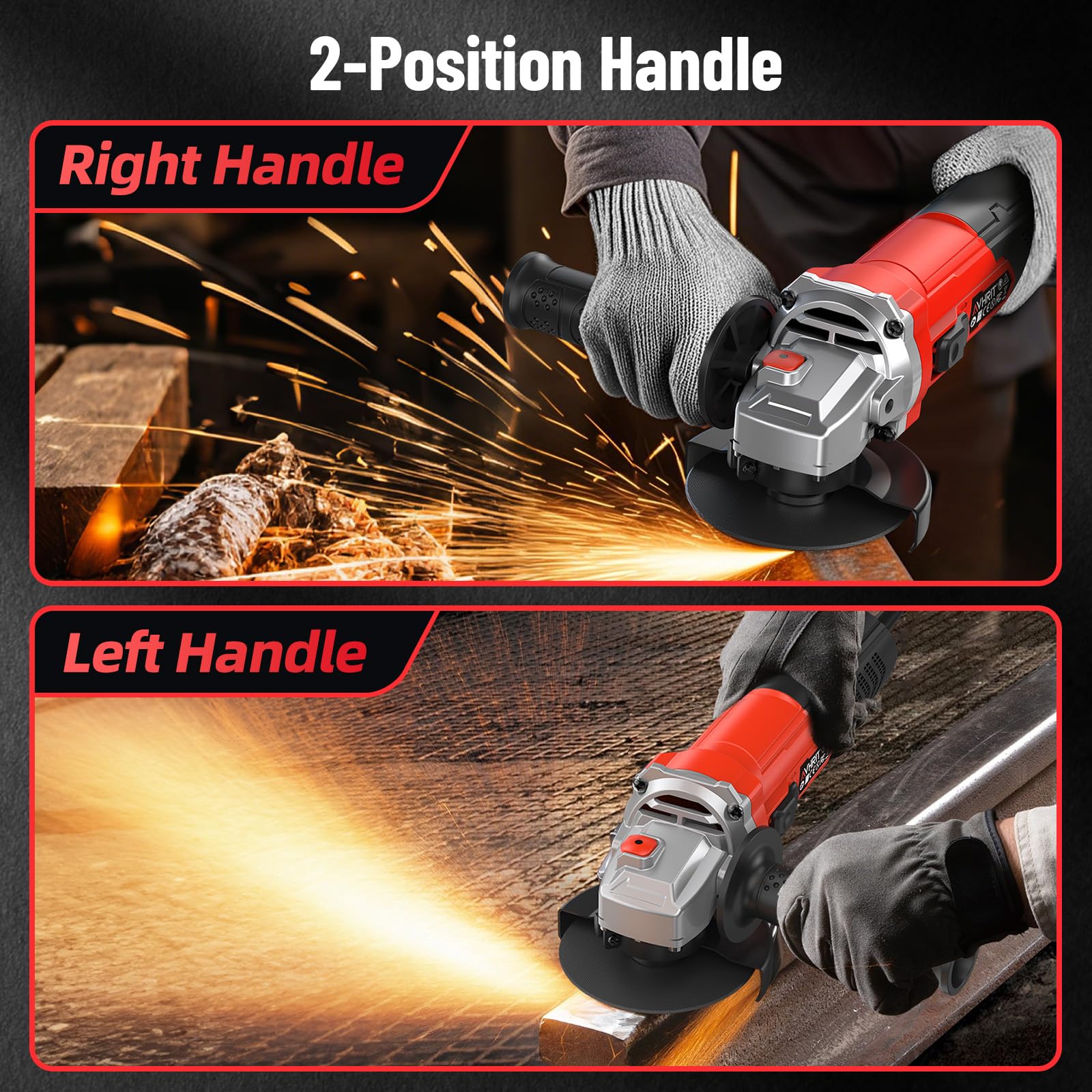 Avhrit angle grinder handles concrete grinding and smoothing surfaces effectively.
