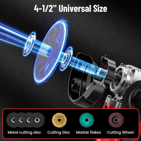Avhrit angle grinder kit includes protective guard for immediate safety.