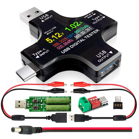 AVHzY USB C Tester with color IPS display for quick voltage and current readings