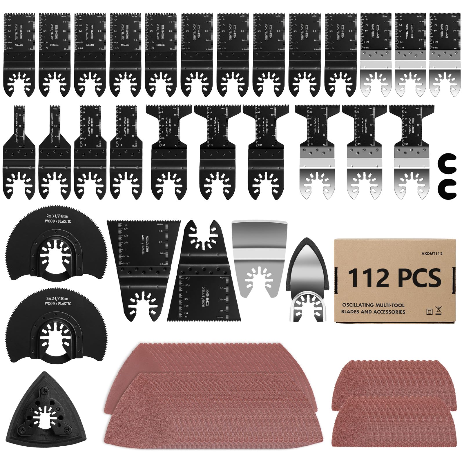 AVID POWER 112Pcs blades kit quick-release for universal tool compatibility