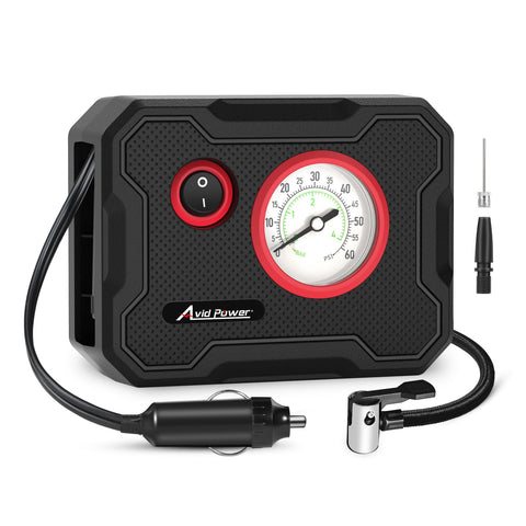 AVID POWER 12V tire inflator box design enables easy travel storage.