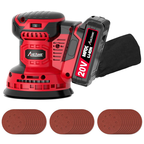 AVID POWER cordless sander with battery for smooth finishes.