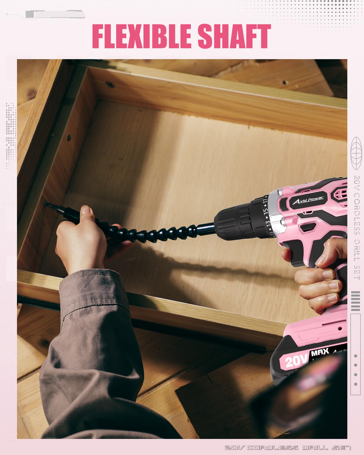 AVID POWER 20V 22-piece bit set organized for quick tasks