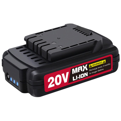 AVID POWER 20V battery side view, compact design for easy mounting