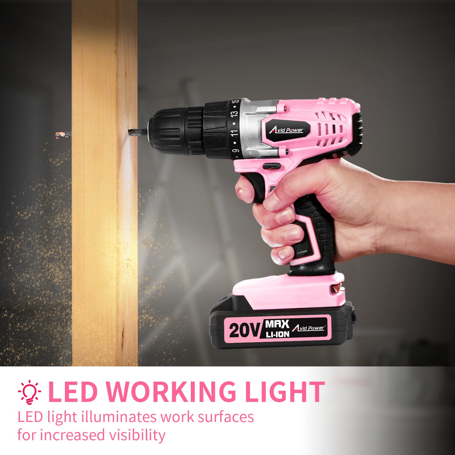 AVID POWER 22-piece bit set with magnetic shaft for versatile projects.