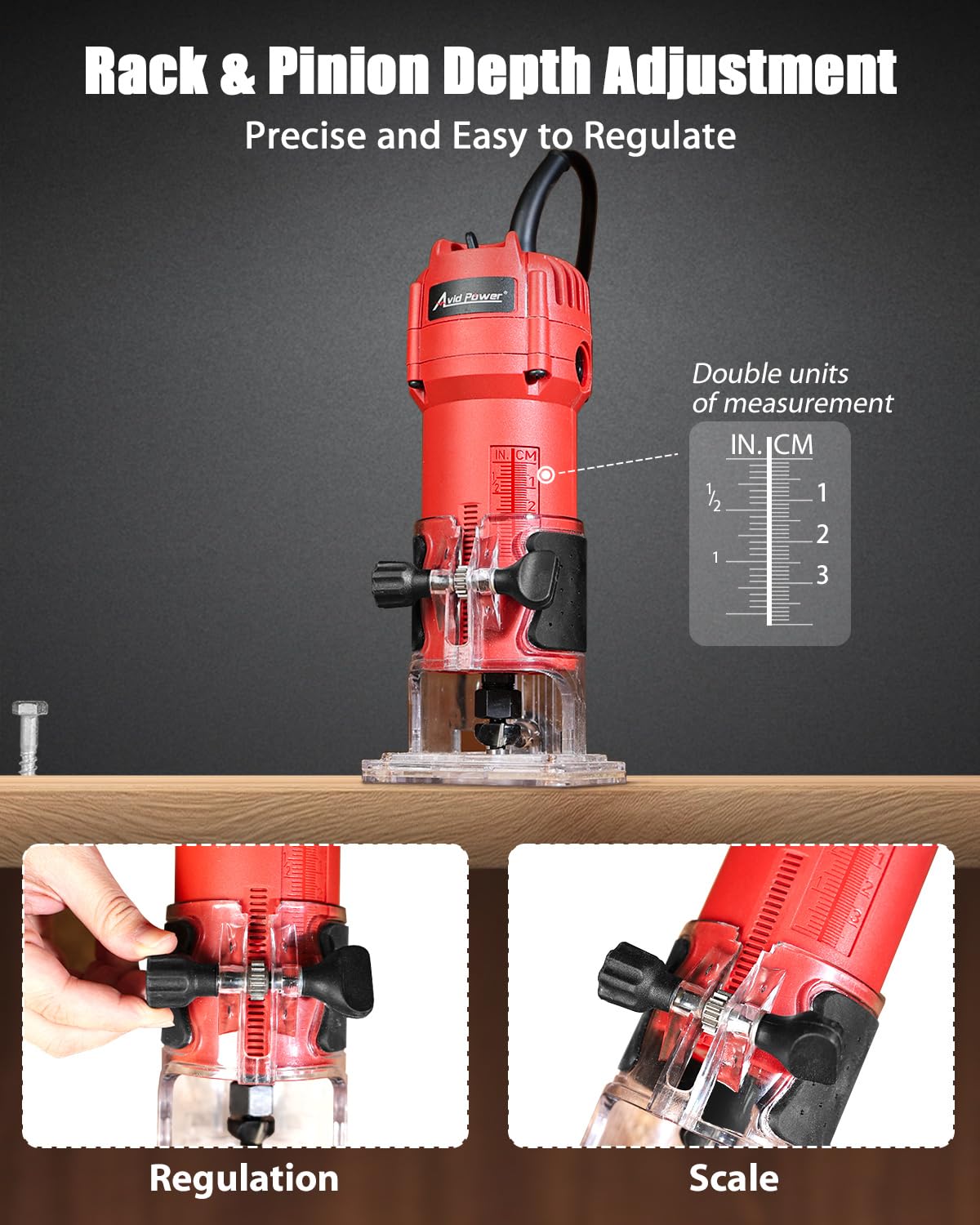 AVID POWER 630W ergonomic grip reduces fatigue during longer sessions.