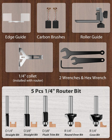 AVID POWER 630W included wrenches simplify bit swaps.