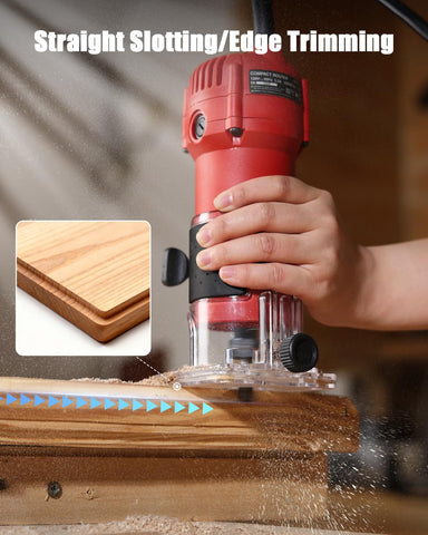 AVID POWER 630W roller guide enables smooth curved cuts and clean slots.