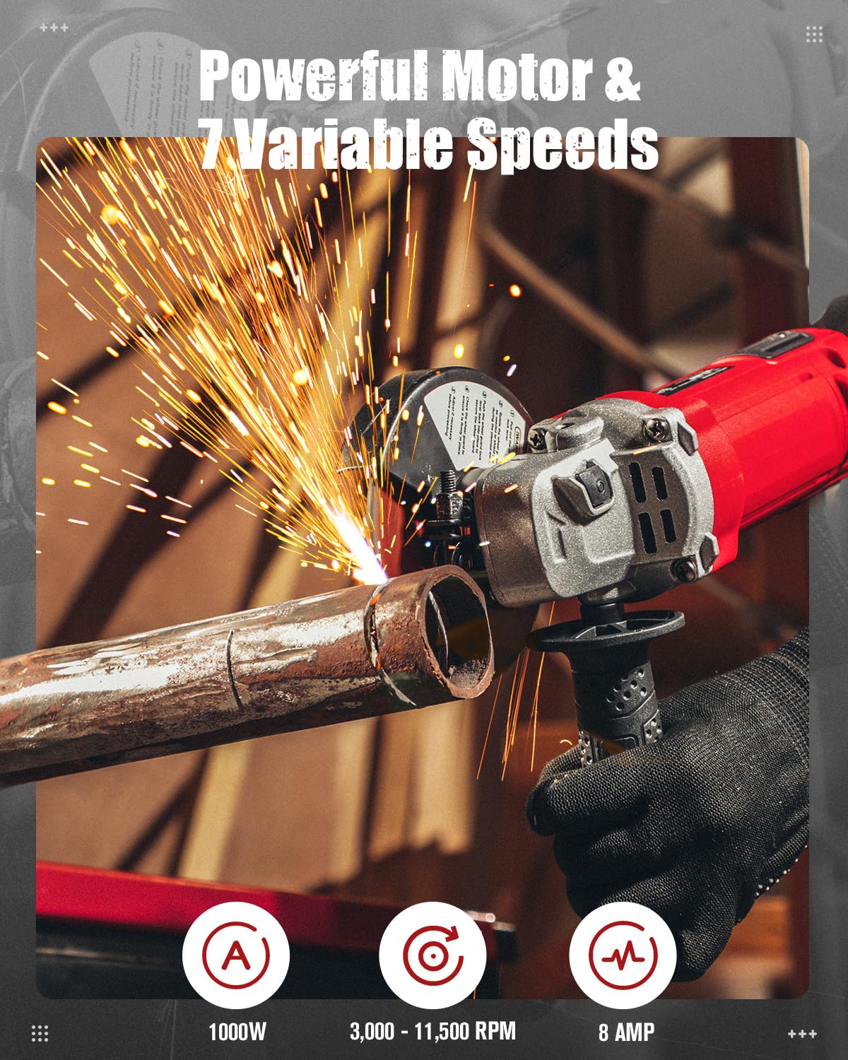 AVID POWER angle grinder side handle for precise control during grinding